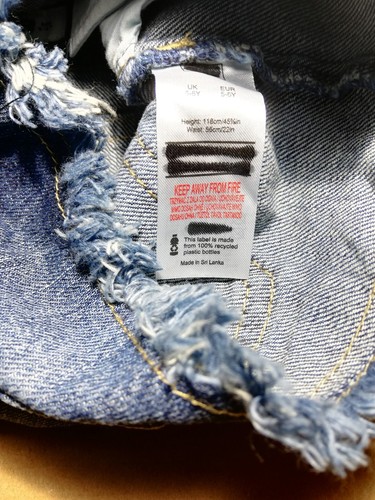 Shorts Girls Denim Blue Frayed Hem Mid Rise Adjustable Waist Cotton 4-5 - 9-10y - Picture 9 of 9