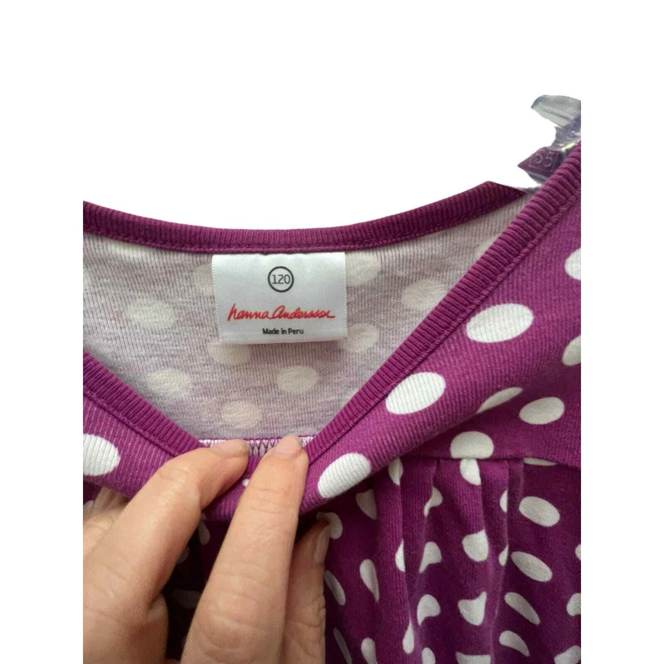 Hanna Andersson 洋红色波点连衣裙 - 8 码 (130 厘米) — 第 3/4 张图片