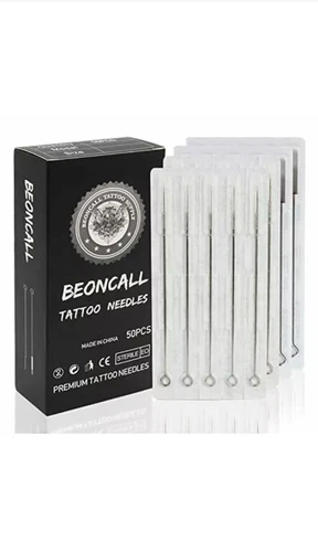 Tattoo Needles Set, Beoncall 50Pcs Tattoo Machine Needles Mixed Size 3RL 5RL 7RL - product listing photo