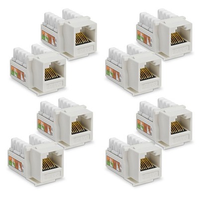 8x Cat 6 Keystone Jack RJ45 Ethernet Netzwerk Buchse 250MHz Modul Werkzeuglos