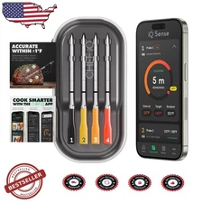 Smart Meat Thermometer 4 Probes WiFi Unlimited Range 1000°F Heat Safe