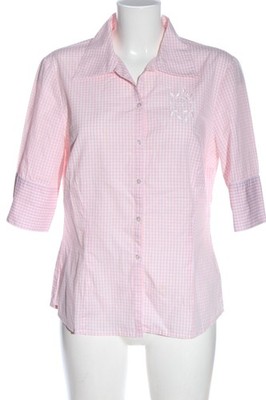 AE ELEGANCE Kurzarmhemd Damen Hemd Gr. DE 40 pink-weiß Casual-Look