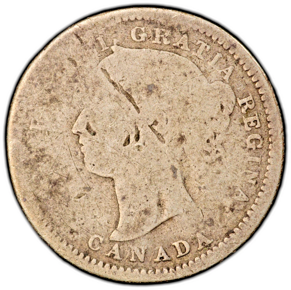 1880 H Canadian Canada Silver Dime 10c Graded PCGS FR02 (Fair). - Image 2 of 3