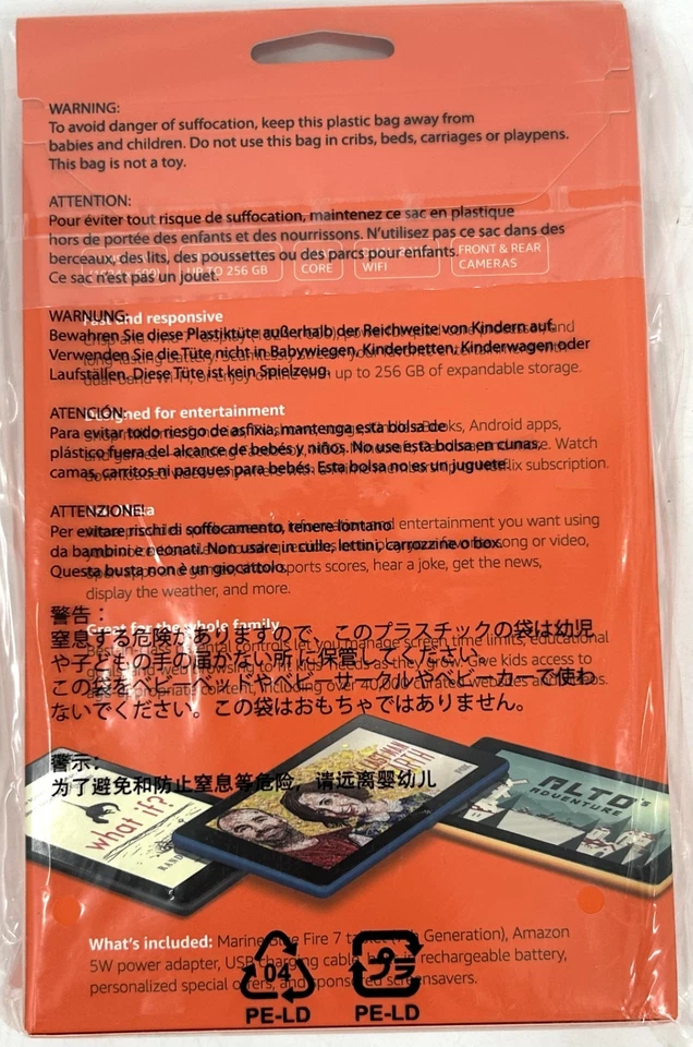 Amazon Fire HD 7 Tablet - 8 GB, Wi-Fi, 8" Black w/ Blue Cover Bundle - NEW - Image 3 of 4