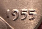 1955P Lincoln Wheat Cent Penny Poor Man's Double Die BU Actual Coin Pics 1466