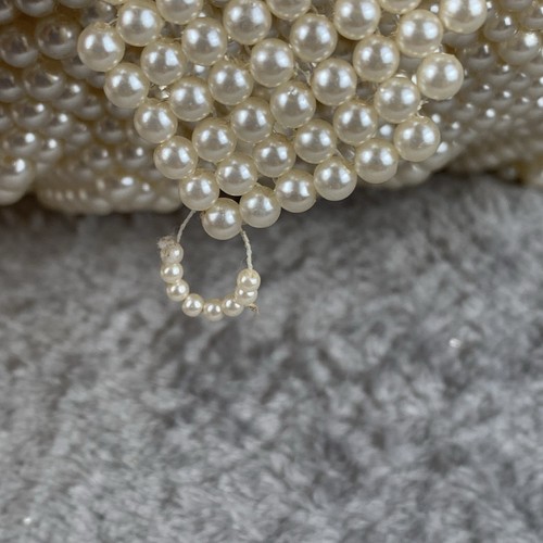 Beaded Pearl Handbag Retro Small Evening Bag Wedding Zip Top Small Elegant Flaw - Picture 7 of 12
