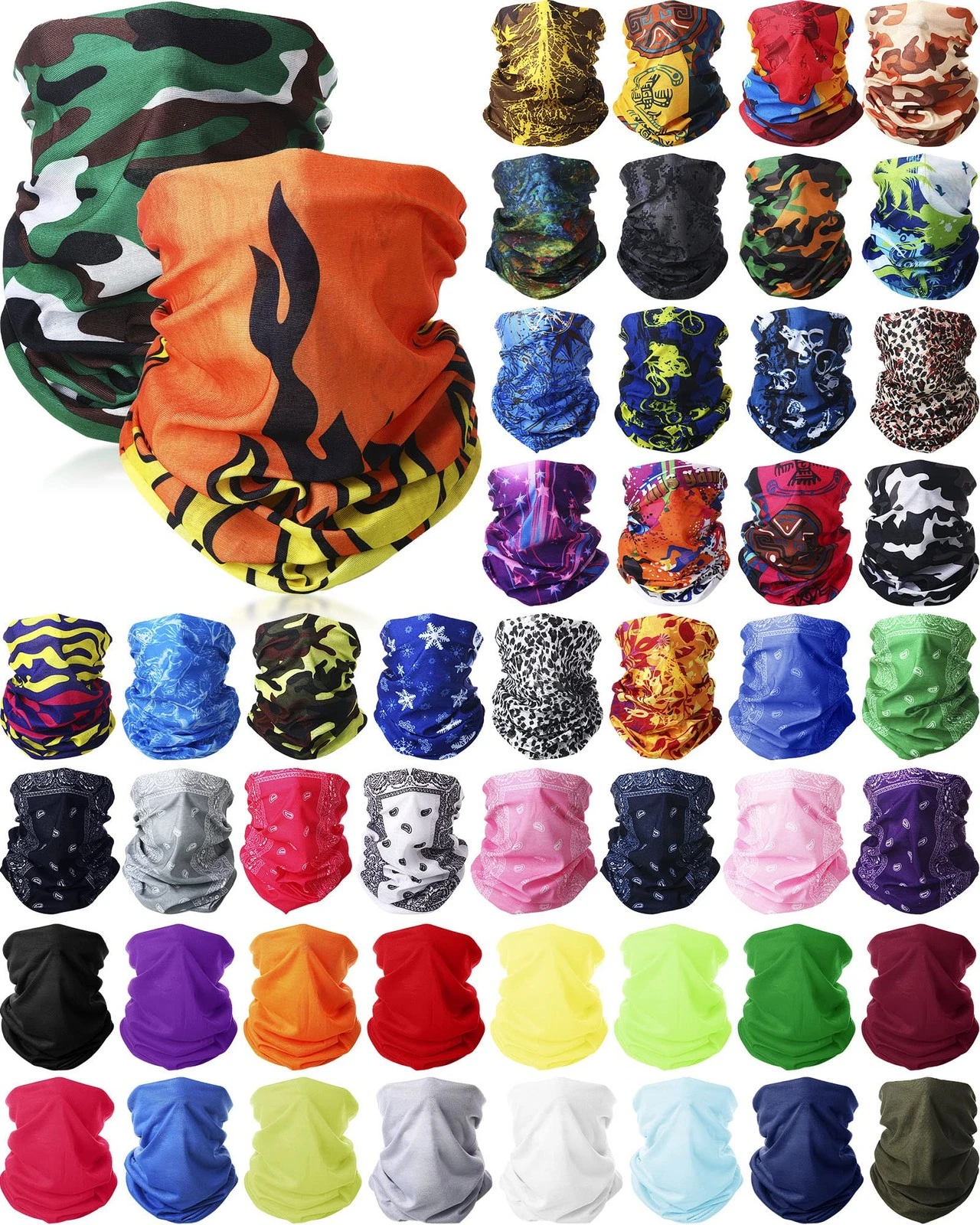 50 Pcs Summer Neck Gaiters for Men Multi Cooling UV Protection Neck Gaiter fo...