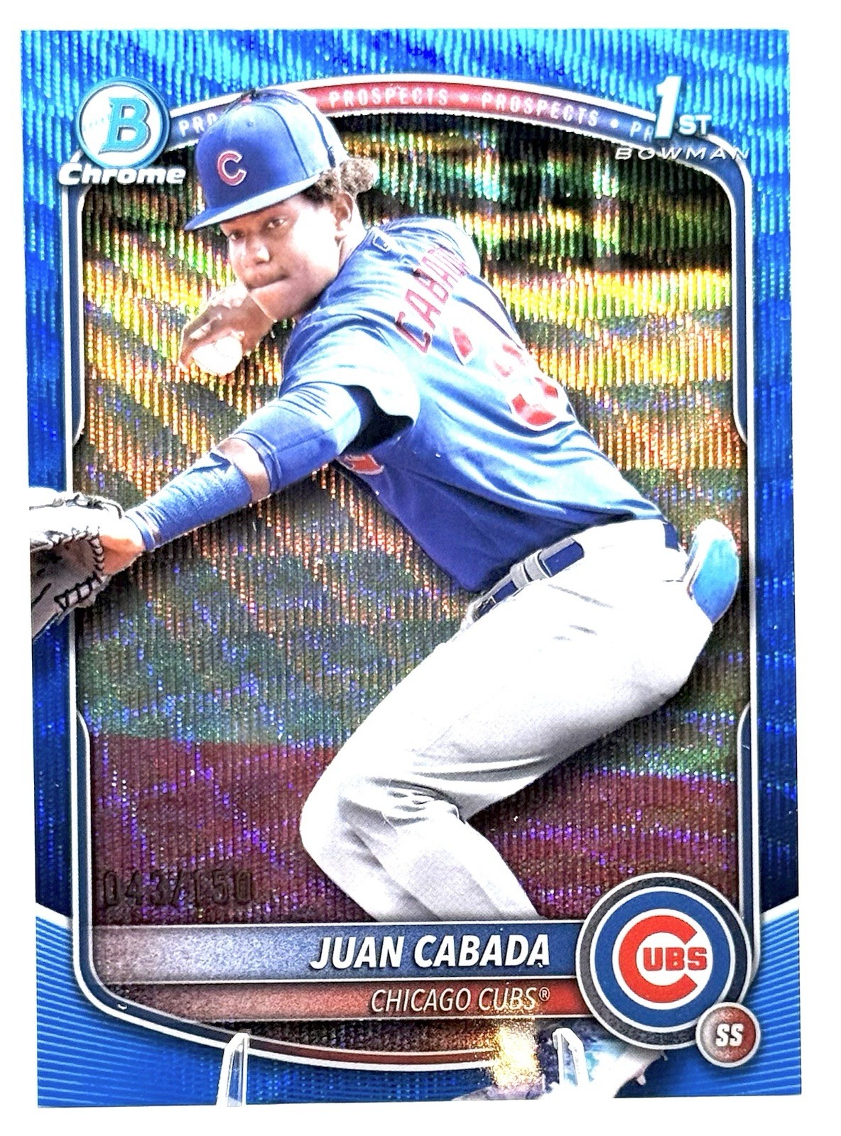 2025 Bowman Chrome 1st BCP-207 Juan Cabada Blue Wave Refractor /150 Cubs