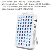 Blue Light Device, 450Nm 480Nm 590Nm Blue Yellow Light Panel with 60 Pcs Dual Ch