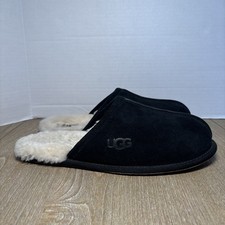 UGG Scuff Black Suede Slippers | Wool Lined M...