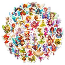 50 Fairy Vinyl Stickers   Waterproof, UV-Proof, No Duplicate Set