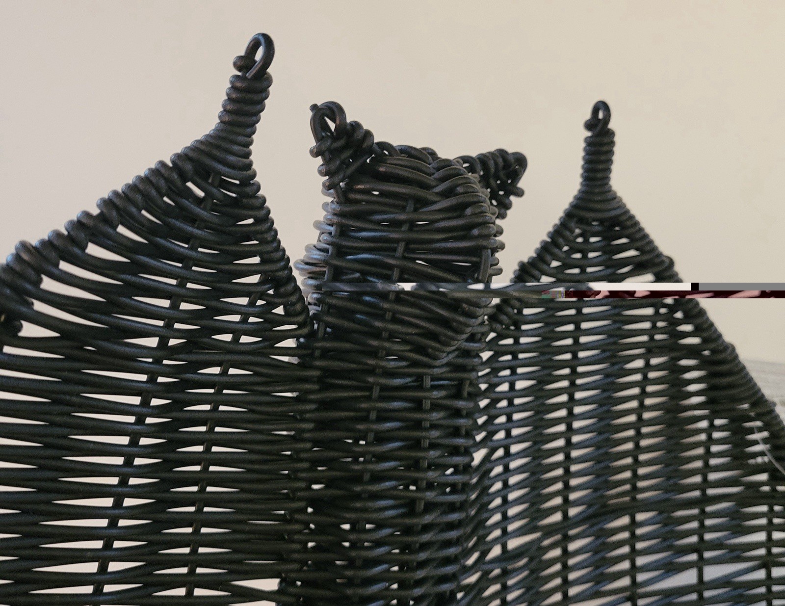 Way To Celebrate Black Wicker Bat Decor Halloween 9” x 15” Walmart Woven Hanging