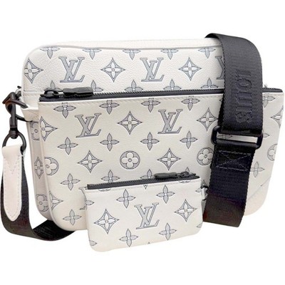AUTH LOUIS VUITTON M24754 TRIO MESSENGER BAG WHITE MONOGRAM SHADOW
