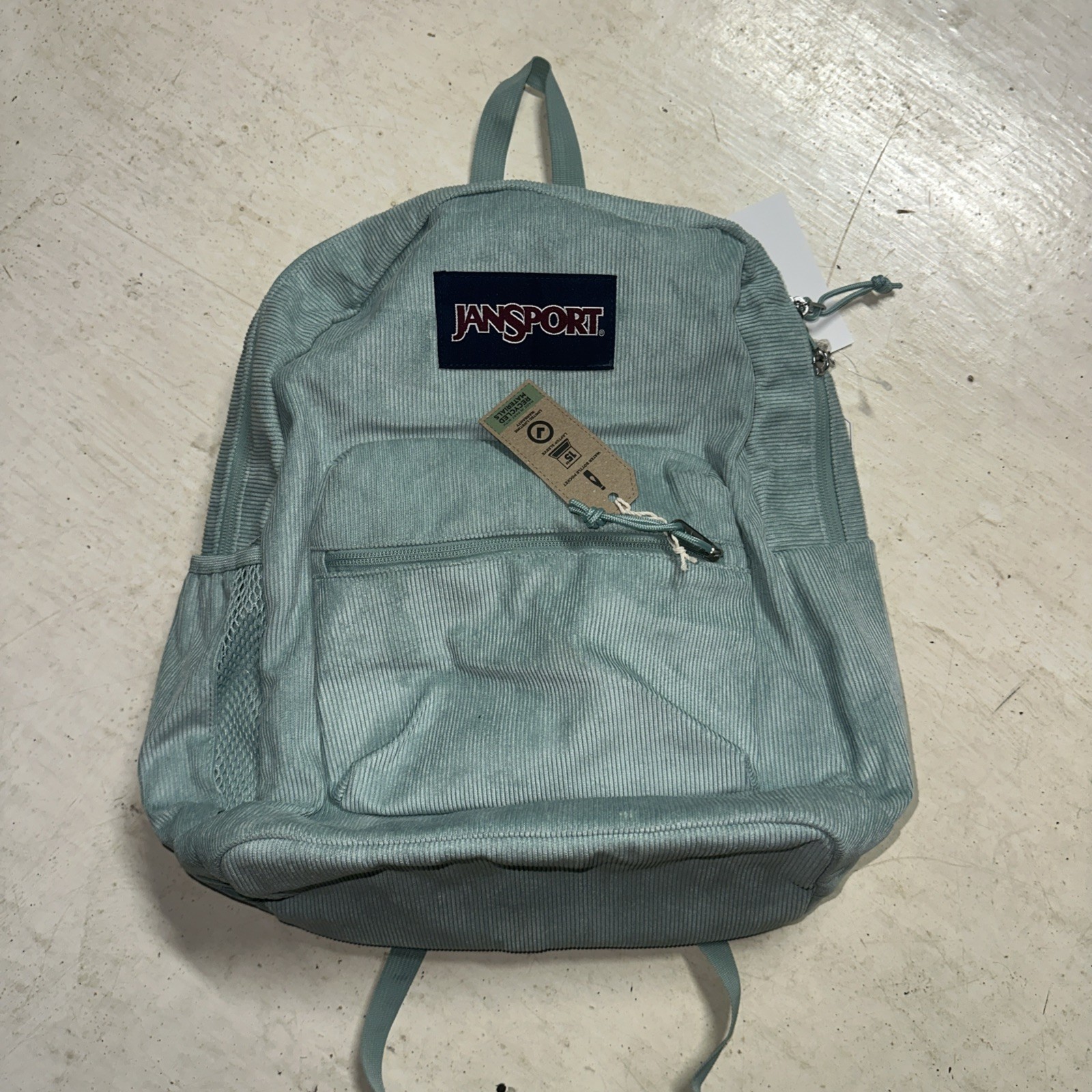 JanSport Cross Town Plus Remix 17" Backpack - Light Green: High School Corduroy