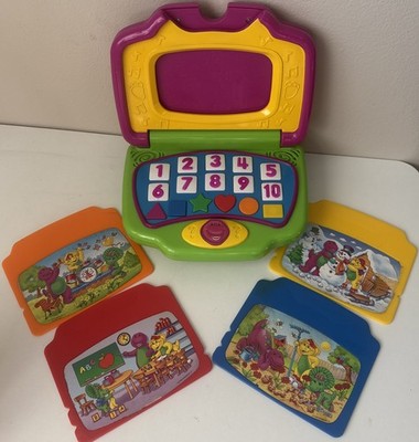 Mattel Barney The Purple Dinosaur Interactive Learning Laptop 2002 Used Works