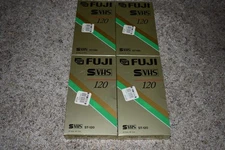 4 Fuji 120 SVHS Blank  Video Tapes Super VHS NEW & SEALED