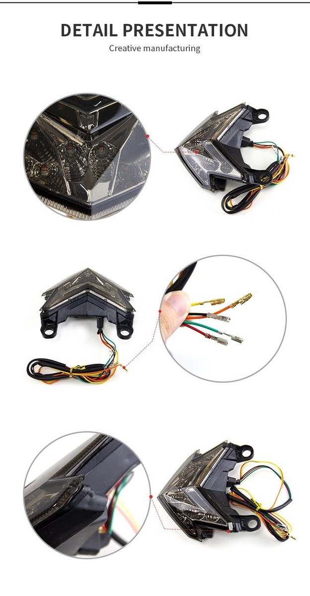 Clear Turn Signal LED Tail Light For Kawasaki Z800/ Ninja Z125