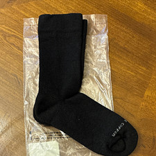 Tommie Copper Women's Wool Crew Socks Black Size 4-6.5 Made in USA