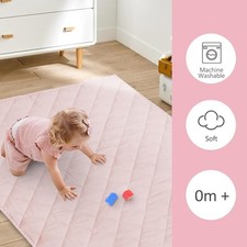 Kids Play Mat, 140 * 150cm/55 * 59in Baby Play Mat Padded Play Mat 100% Cotton