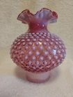 Fenton Cranberry Hobnail Glass Lamp Shade