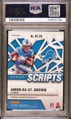 2021 Panini Mosaic - Rookie Scripts Amon-Ra St. Brown #RS-28 (AU