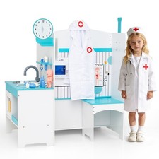 Gymax Kids Doctor Play Set w/Faucet Sink ECG Monitor Body Parts