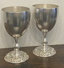 Vintage Pair Of Barker & Ellis Silver Plated EPCA Goblets. 12.5 cm.