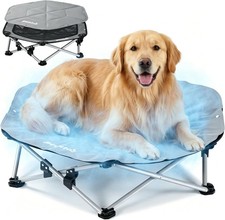 pecute Dog Cooling Mat on Elevated Dog Bed, XL Raised Cooling Pet Cot Up to 60kg