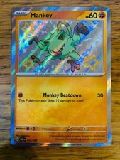 NM! Mankey (169/091) Paldean Fates Baby Shiny Rare Pokemon Card! FREE P&P!