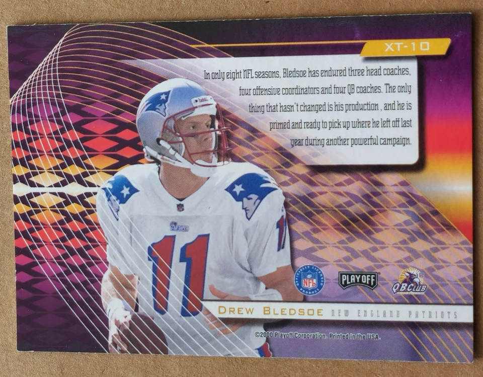 2000 Playoff Absolute Extreme Team #10 Drew Bledsoe New England Patriots  - Image 2 of 2