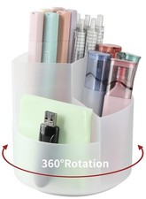 Desk Pencil Pen Holder, 3 Slots 360-Degree Spinning Organizers, Desktop Stora...