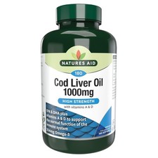Natures Aid Cod Liver Oil 1000mg &ndash; 180 Capsules