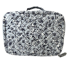 Vera Bradley Deluxe Travel Organizer Cosmetic Makeup Bag Perennials Gray
