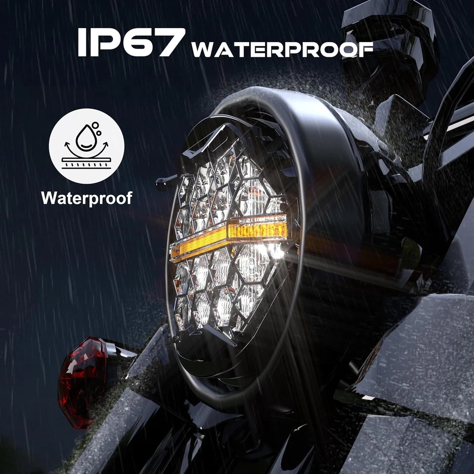 Faro LED de 5,75 pulgadas con DRL ámbar para Harley Dyna Street Bob Night Rod 2025 Foto 4 de 4