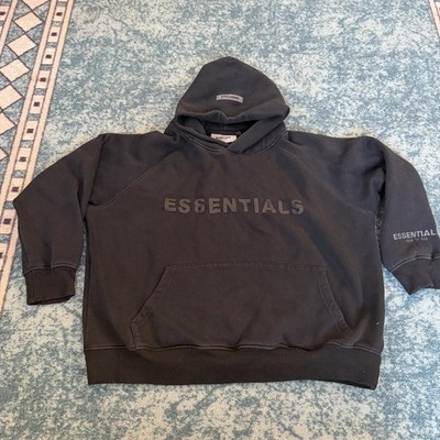 Fear of God Essentials Cotton Pullover Hoodie for Men - Black, Small