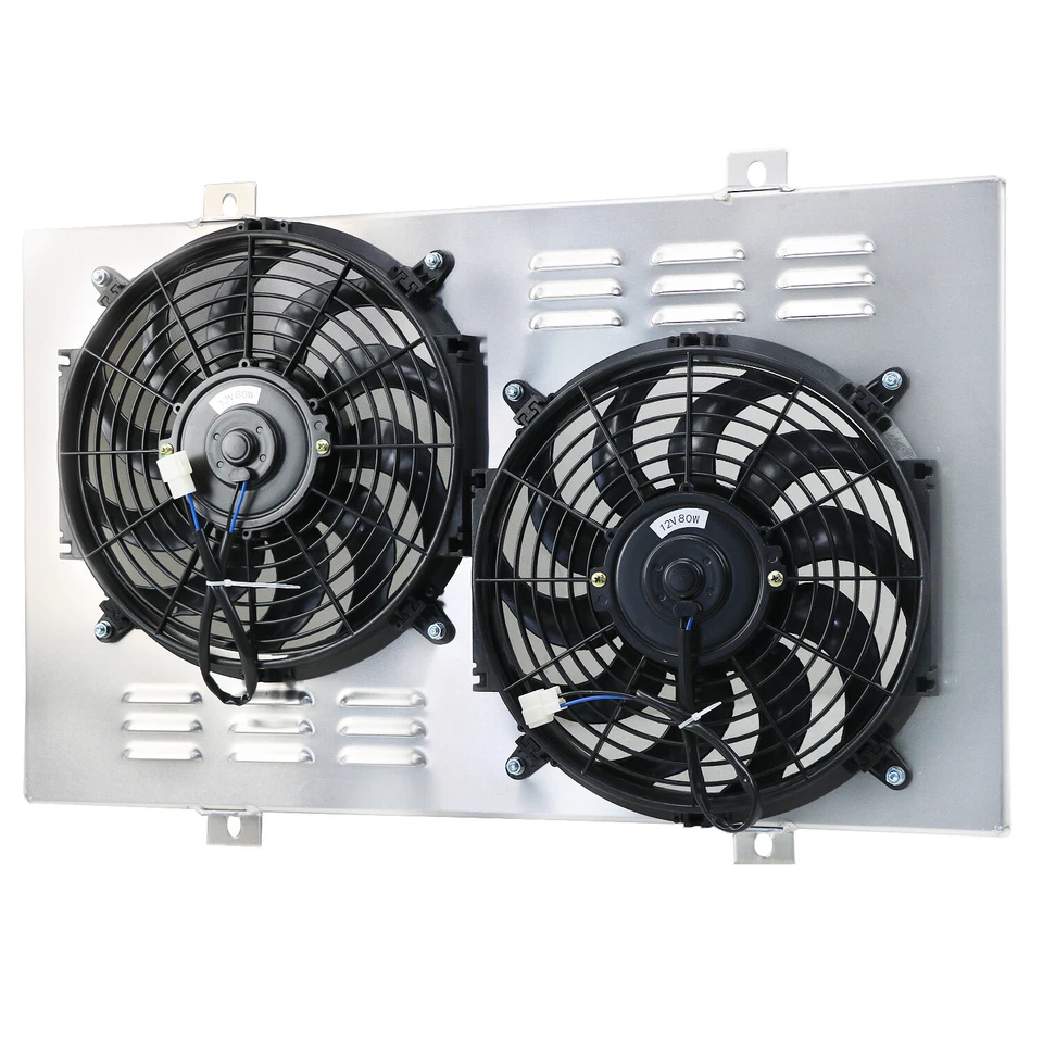 Cubierta y ventilador de radiador de aluminio para Ford Mustang/Pinto Mercury Cougar 1969-1973 Foto 3 de 4