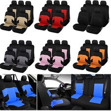 Universal Seat Covers Full Set Car Truck Suv Front Rear Protector Premium Cloth
