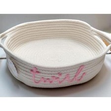 Mud Pie H5 Baby Nursery Ballerina Twirl Rope Basket 13" dia x 4"H 11360002
