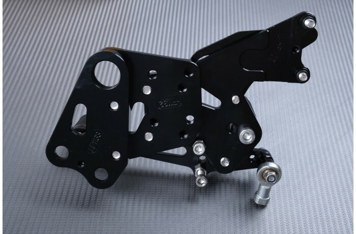Commandes reculées alu CNC AVDB KTM RC 390 vert anodisé