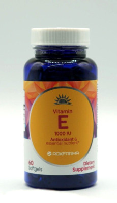 Vitamin E 1000IU Antioxidant 60 SOFTGELS - ROXFARMA