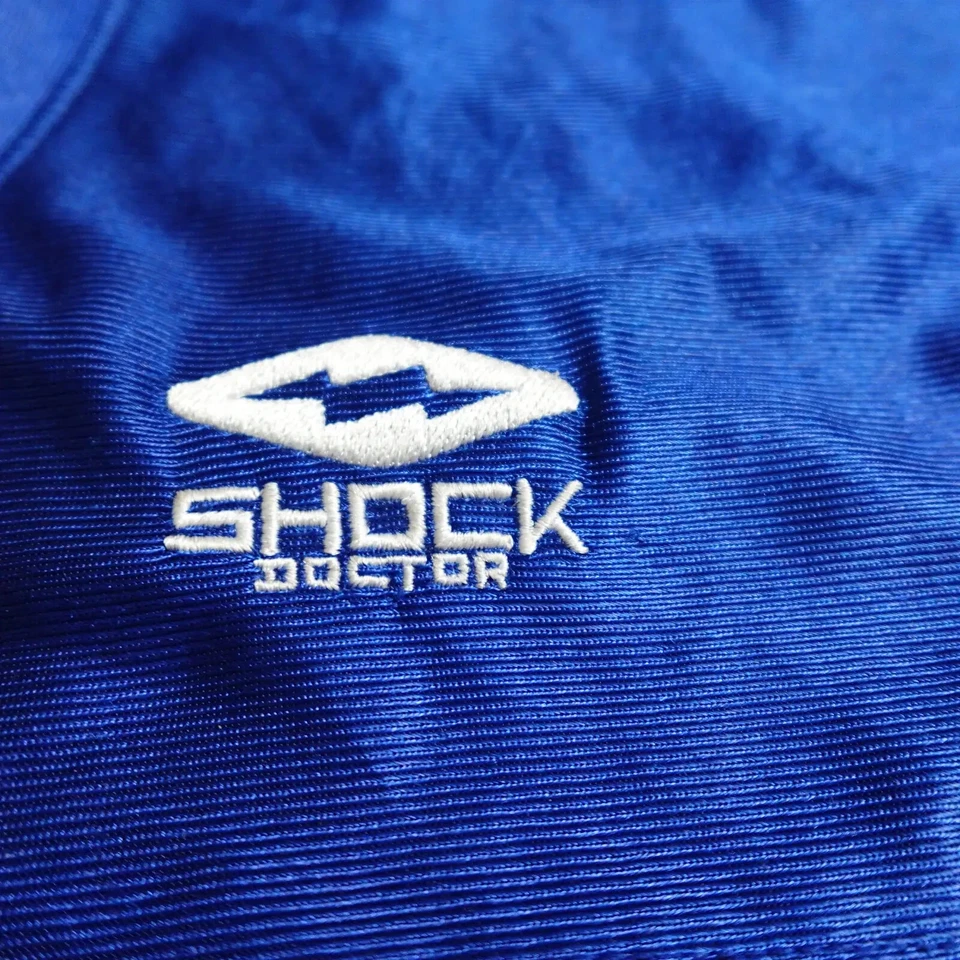 Camiseta deportiva de entrenamiento Shock Doctor para adultos para hombre grande de malla azul elástica manga corta Foto 2 de 4