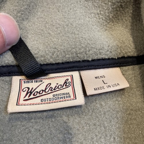 Woolrich Mens Fleece Vest Size Large Light Olive Green Full Zip USA Outdoor - Picture 6 of 12