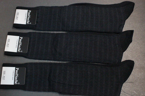 3 pair Knee high Men's Socks Men's Pima Cotton 6-12 Over the Calf Black 10-13 - Afbeelding 1 van 12