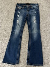 Twenty One Black By Rue 21 Women's Jeans Low Rise Flair Bottoms  Sz. 5/6R 