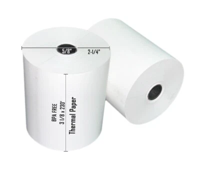 GOLDBRUSH 3 1/8" (80mm) x 230' BPA Free Thermal Receipt Paper Rolls w/ Splice* - 10 rolls