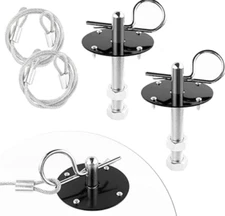 Hood Pins Kit For Car Stainless Steel Hood Pin Lock Clip With Racing Lanyard For