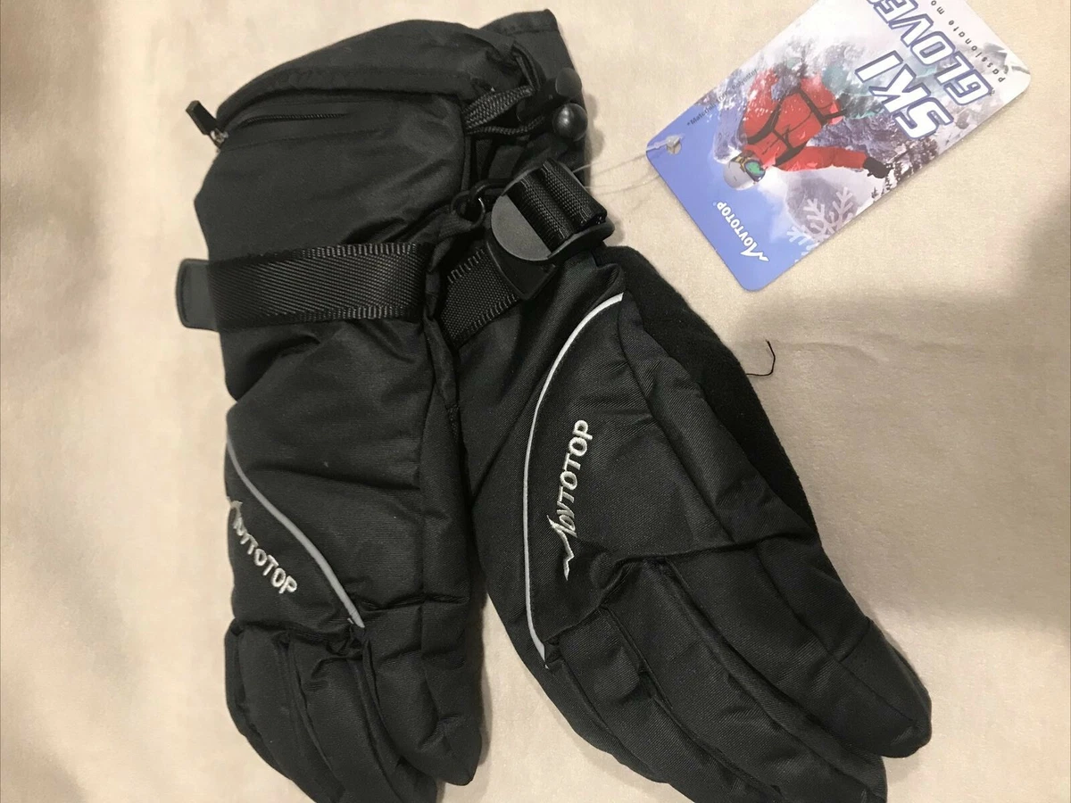 Waterproof Ski Gloves Adjustable Unisex Adults Size M Movtotop