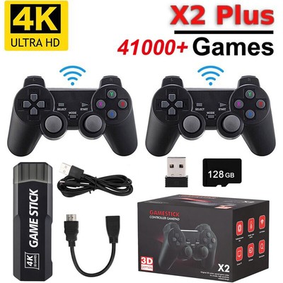 Video Game Console Retro 41000 Games TV Stick 128G 4K HDMI 2Wireless Controllers