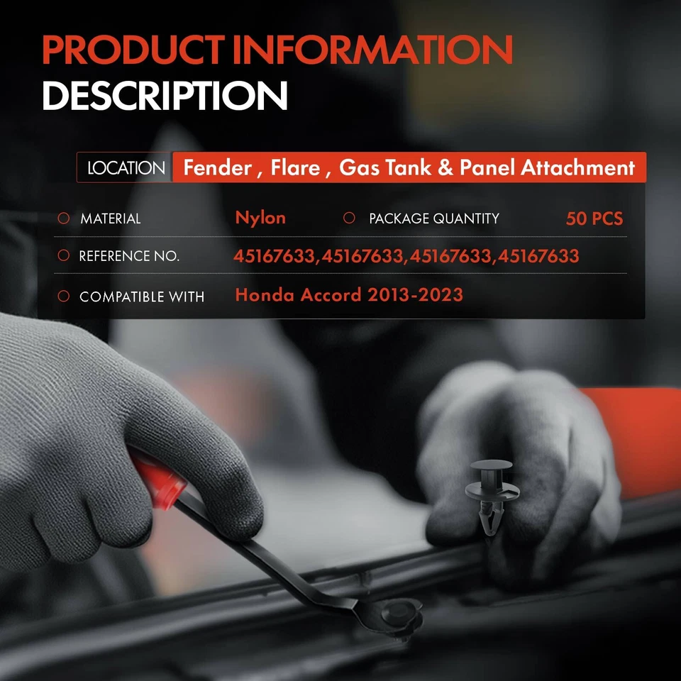 50 piezas clips de nailon de 10,5 mm tanque y panel accesorio retenedor para Chevy GMC Buick Foto 2 de 4