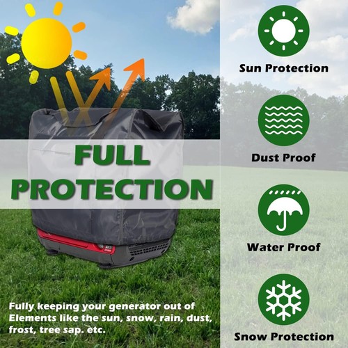 420D Polyester Fabric Waterproof Generator Cover Bag for Honda Eu2000i Eu2200i - Picture 3 of 8